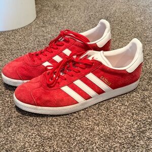 Adidas Gazelle Red and White Sneakers